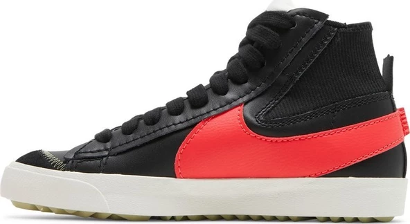 Blazer Mid '77 Jumbo Black Bright Crimson Erkek Spor Ayakkabı - Resim 3