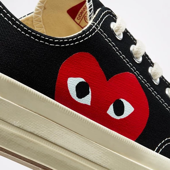 Converse x Comme des Garçons PLAY Chuck 70 Kadın Spor Ayakkabı - Resim 6