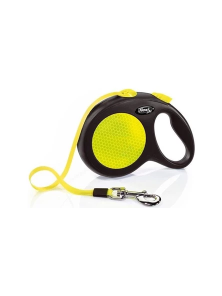 Flexi Neon Reflektörlü 5M Şerit Small Otomatik Kedi Köpek Gezdirme Tasması