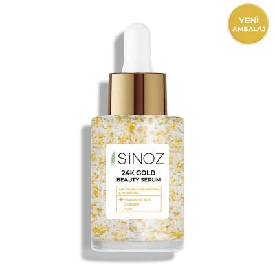 Sinoz 24K Altın Parçacıklı Kırışıklık Karşıtı Kolajen Serum 30ml
