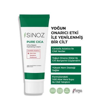 Sinoz Pure Cica Tahriş Olmuş Hasarlı Ciltlere Özel Bakım Kremi 50 ML - 2