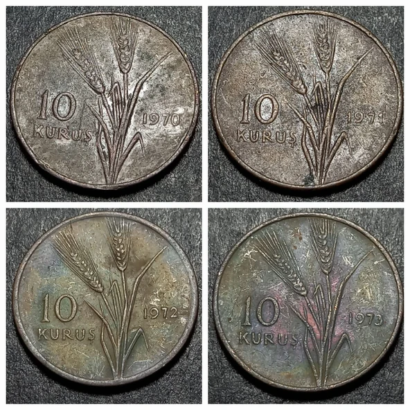 EscoinesKoleksiyon 1958/59/60/61/62/63/64/65/66/67/68/69/70/71/72/73 10Kuruş Takım HALİYLE eski para - 3