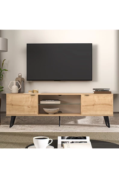 LİFEDECO TV ÜNİTE CAM RAFLI METAL AYAKLI LD-4005-SMMA