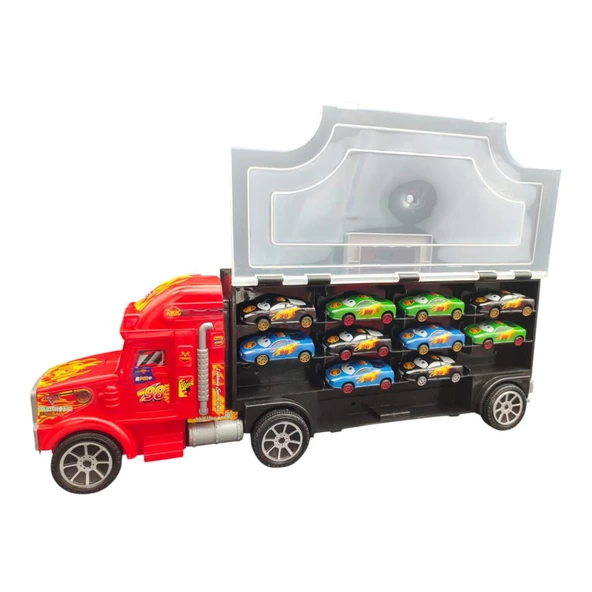 Toysan Cars 10 adet Arabalı Tırlı Garaj Seti SPR-70 - 5