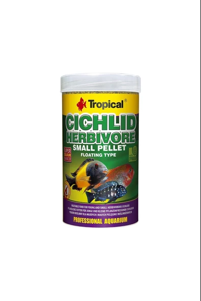 Tropical Cichlid Herbivore Small Pellet 250ML 90GR