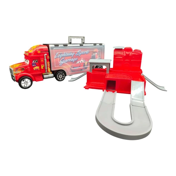 Toysan Cars 10 adet Arabalı Tırlı Garaj Seti SPR-70 - 4