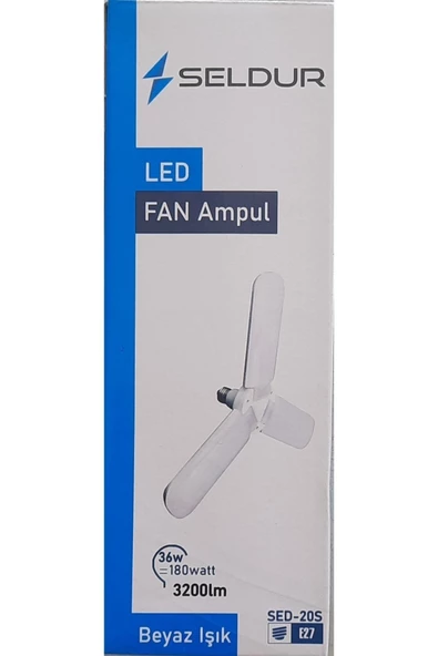 SELDUR 36 WATT = 180 WATT 3200 LÜMEN BEYAZ IŞIK LED FAN AMPUL