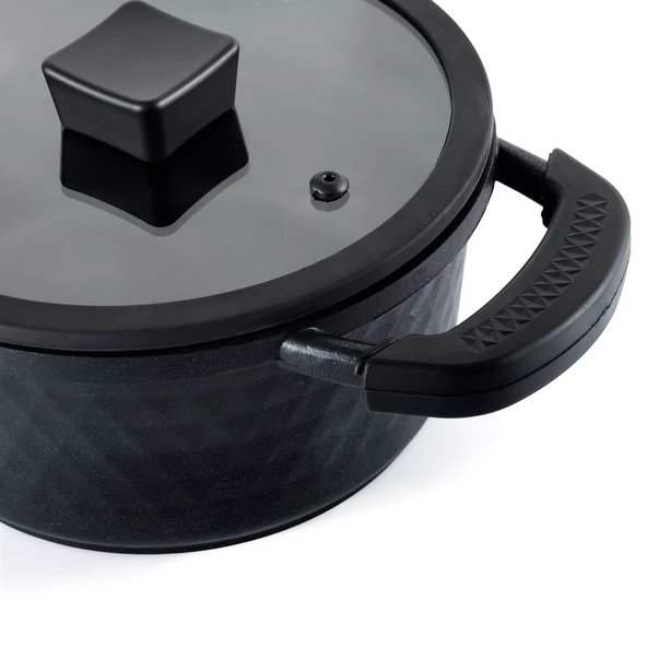 Schafer Hektor 3 lü Döküm Tencere Seti 6 Parça-Siyah - 5