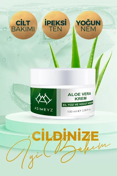 ASİMEYZ FERAHLATICI VE NEMLENDİRİCİ YATIŞTIRICI SAF ALOE VERA JEL KREM 100ML - 2