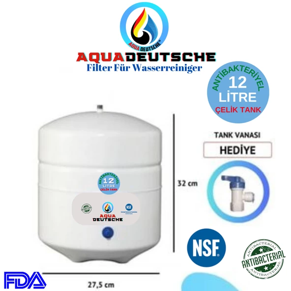 AQUA DEUTSCHE BEYAZ SİYAH POMPALI MONTAJ DAHİL 12 LİTRE 7 FİLTRE 14 AŞAMA SU ARITMA CİHAZI - 8