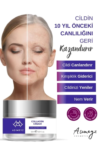 ASİMEYZ YAŞLANMA KARŞITI KOLAJEN KREM ANTİAGİNG KIRIŞIKLIK KARŞITI SIKILAŞTIRICI 50ML - 3