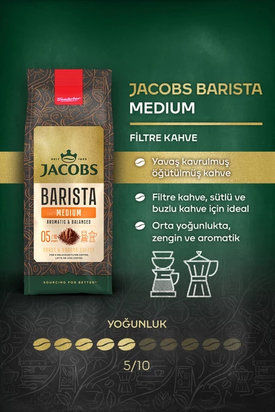 Jacobs Barista Medium Filtre Kahve 200 gr x 4 Adet - 2