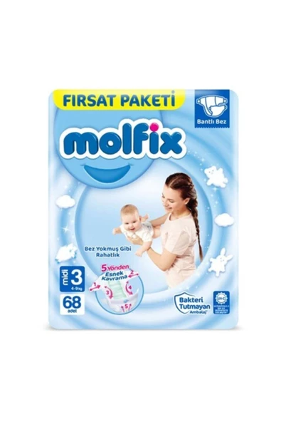 Molfix 3 Numara Midi 68li Bebek Bezi