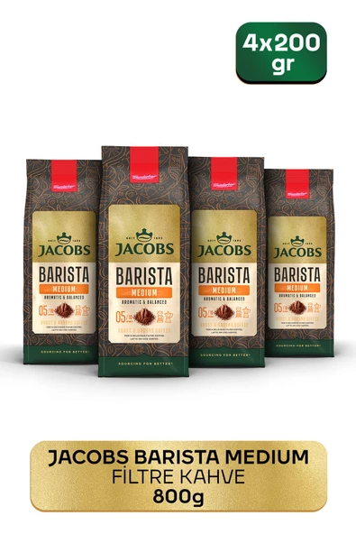 Jacobs Barista Medium Filtre Kahve 200 gr x 4 Adet