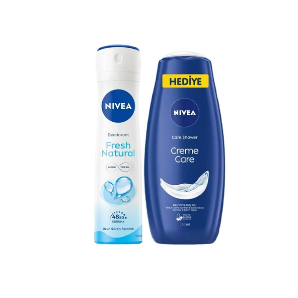 Nivea Deodorant Sprey Fresh Natural Women 150 ml Duş Jeli Creme Care 250 ml