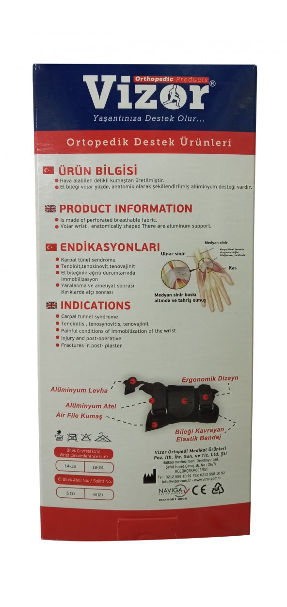 Vizor Fileli Baş Parmak Destekli El Bilek Ateli - Sağ