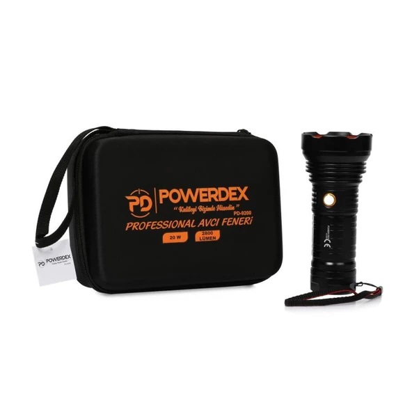 Powerdex PD-9200 20Watt Süper Güçlü LED Profesyonel Şarjlı El Feneri