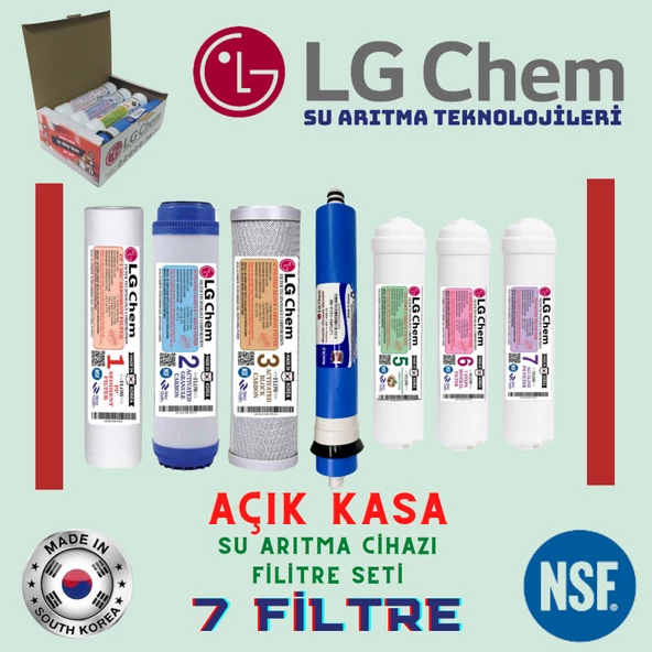 LG Chem AÇIK KASA SU ARITMA CİHAZI 7 FİLTRE 14 AŞAMALI FİLTRE SETİ