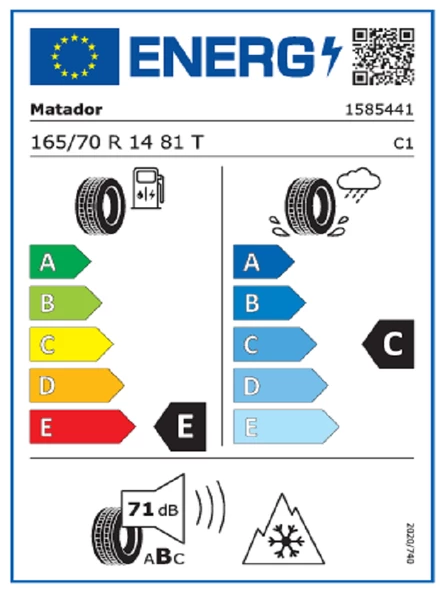 Matador 165/70R14 81T MP93 Nordicca Oto Kış Lastiği (Üretim Yılı :2024) - Resim 2