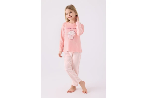 Rolypoly RP3479 Kız Çocuk Uzun Kol Pijama Takım Pembe