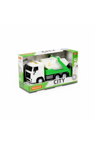 Polesie 96326 / CİTY-2 SÜRTMELİ KONTEYNER TAŞIYICI (IŞIKLI VE SESLİ) (BEYAZ KABİN) (KUTUDA) - 3