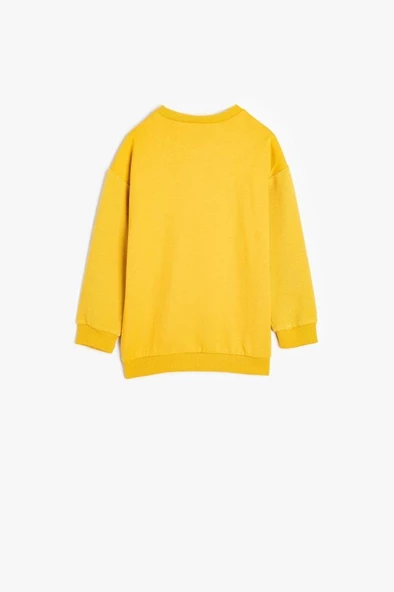 Koton Erkek Bebek Sweatshirt Aslan Baskılı Uzun Kollu Bisiklet Yaka Düğme Detaylı Pamuklu - 2