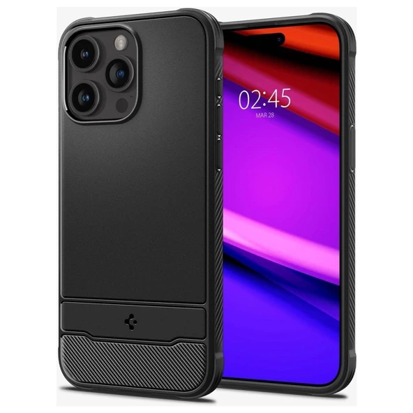 iPhone 15 Pro Max Kılıf Rugged Armor MagFit MagSafe özellikli Matte Black - ACS06561 - 2
