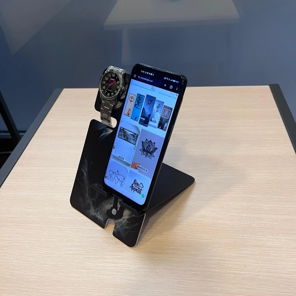 Telefon Tutucu Saat Tutucu Hediyelik Masaüstü Telefon - Saat Tutucu - 9