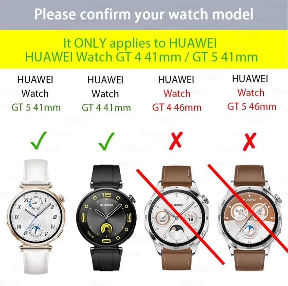 Huawei Watch GT6 / GT5 / GT4 41mm Kolay Uygulama Aparatlı Cam Ekran Koruyucu 01 (42/46MM DEĞİLDİR) - Resim 2