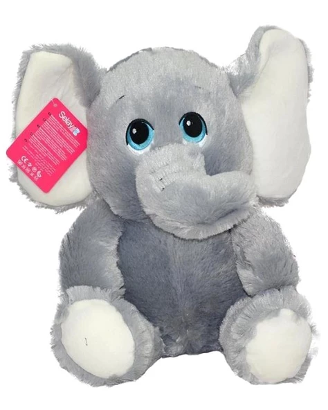 Selay Toys Pelüş Oturan Fil Gri 3440