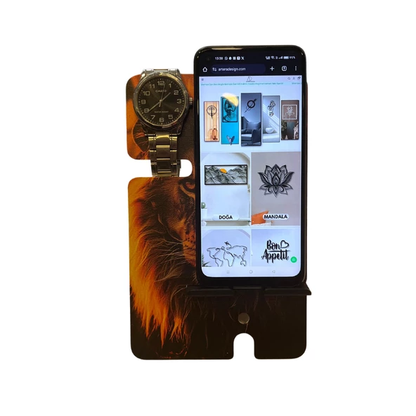 Telefon Tutucu Saat Tutucu Hediyelik Masaüstü Telefon - Saat Tutucu - 5