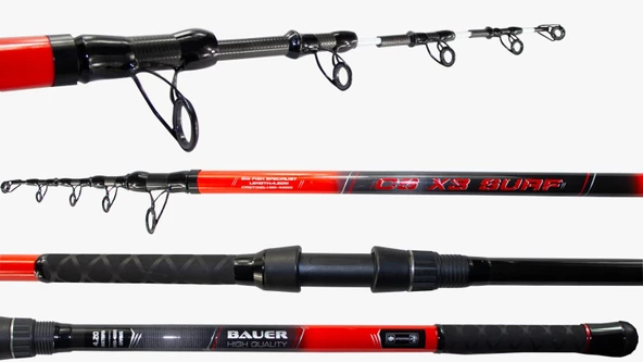 Bauer CS X3 420cm 100-400gr Teleskopik Surf Olta Kamışı - Resim 2