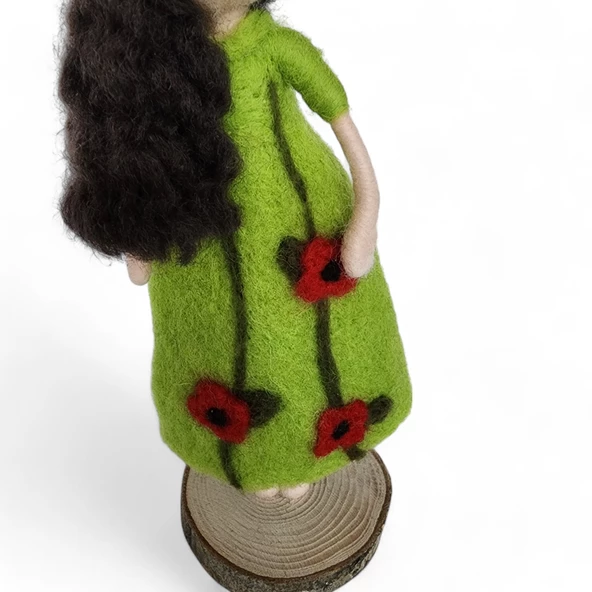 Çiçek Kız Keçe Bebek - Resim 4