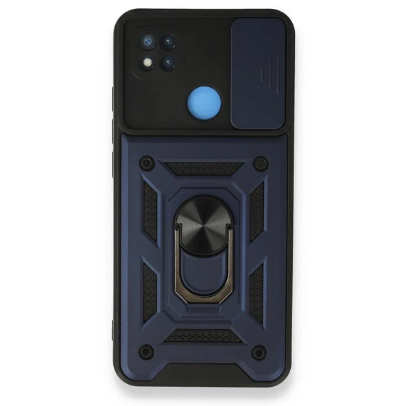 Smody Xiaomi Redmi 9C İle Uyumlu Kılıf Kamera Korumalı Sürgülü Yüzüklü Standlı Tank - Resim 2