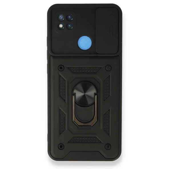 Smody Xiaomi Redmi 9C İle Uyumlu Kılıf Kamera Korumalı Sürgülü Yüzüklü Standlı Tank - Resim 3