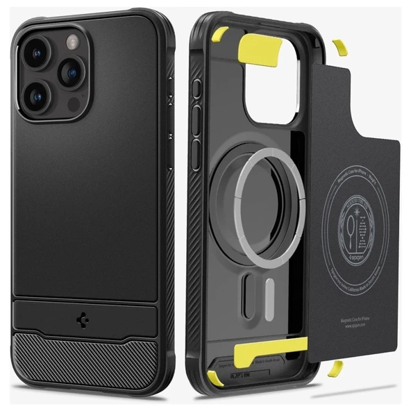 iPhone 15 Pro Max Kılıf Rugged Armor MagFit MagSafe özellikli Matte Black - ACS06561 - 3