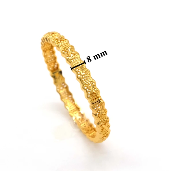 Çelik Kelepçe Altın Kaplama Kadın Hint Model BLZ-602 - 3