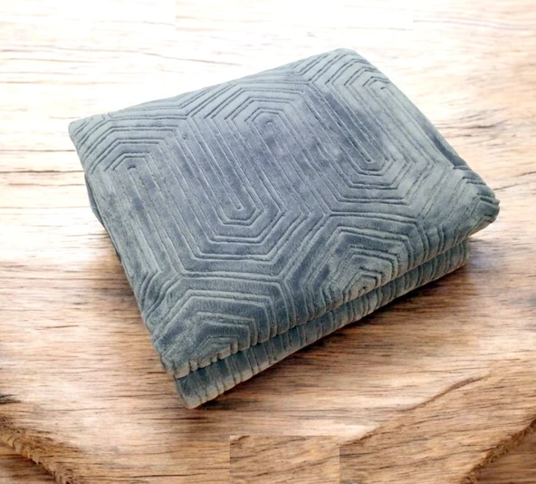 Özdilek Prestige Kalın Embos Çift Kişilik Battaniye (220x240)-Gri - 2