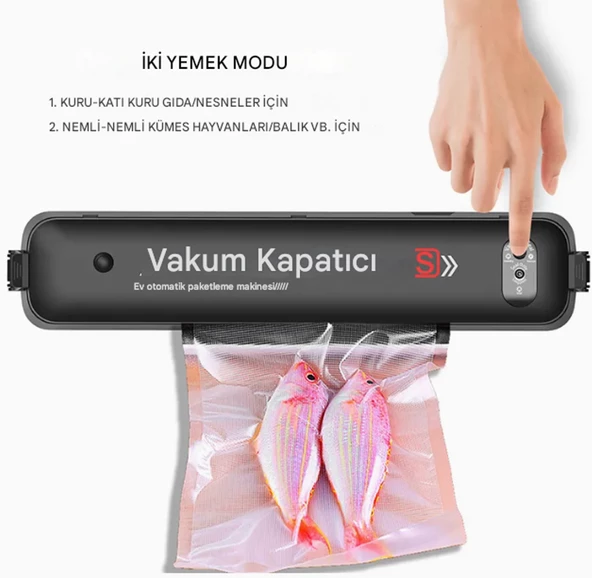 QASUL Otomatik Ev Tipi Gıda Vakumlama ve Mühürleme Makinesi - Yiyecek Tazeliği Koruma Cihazı 10 Adet Poşet Hediye - 5