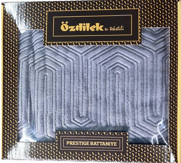 Özdilek Prestige Kalın Embos Çift Kişilik Battaniye (220x240)-Gri