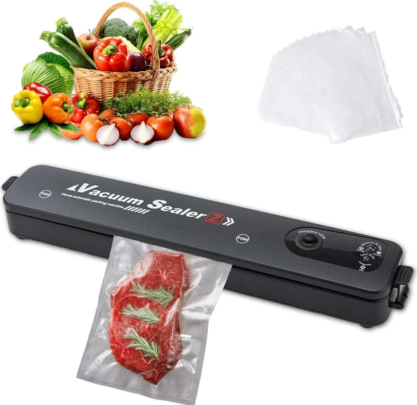 QASUL Otomatik Ev Tipi Gıda Vakumlama ve Mühürleme Makinesi - Yiyecek Tazeliği Koruma Cihazı 10 Adet Poşet Hediye - 2