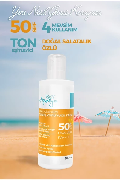 ASELYA AKNEYE EĞİLİMLİ CİLTLER IÇİN LEKE KARŞITI 50 SPF GÜNEŞ KREMİ - 100 ML - 2