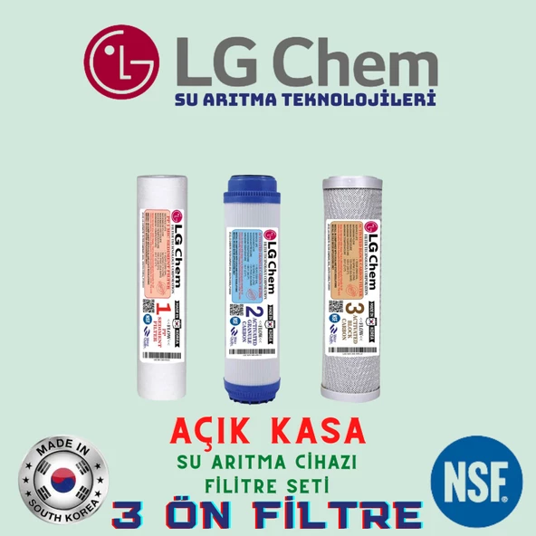 LG Chem AÇIK KASA SU ARITMA CİHAZI 3ÖN FİLTRE SETİ