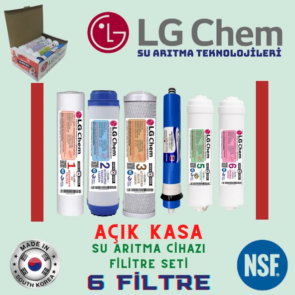 LG Chem AÇIK KASA SU ARITMA CİHAZI 6 FİLTRE 12 AŞAMA FİLTRE SETİ