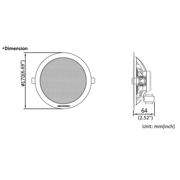 Hikvision 6W Analog Tavan Hoparlörü Ses Sistemi DS-QAE0206G1-V - 4