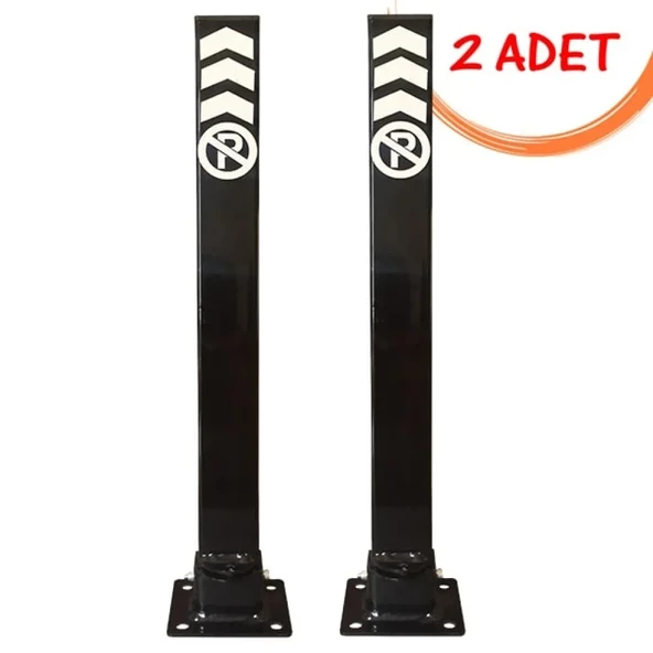 Bariyer Direği Kilitli Yatar Park Bariyeri Kişisel Katlanır Otopark Direk 60 cm (2 ADET) Siyah