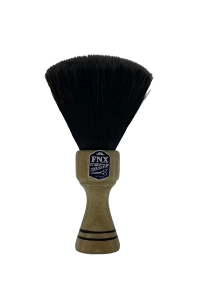 FNX Barber Ahşap Saplı Profesyonel Ense Fırçası Siyah Fırçalı