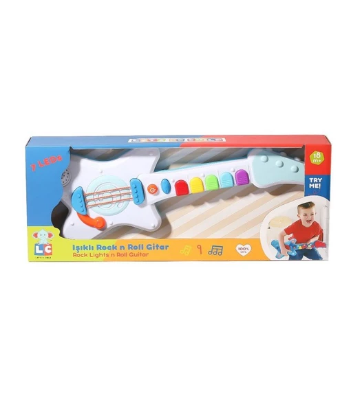 LC Işıklı Rock Roll Çocuk Gitar - Mavi Su Dünyası - Resim 3