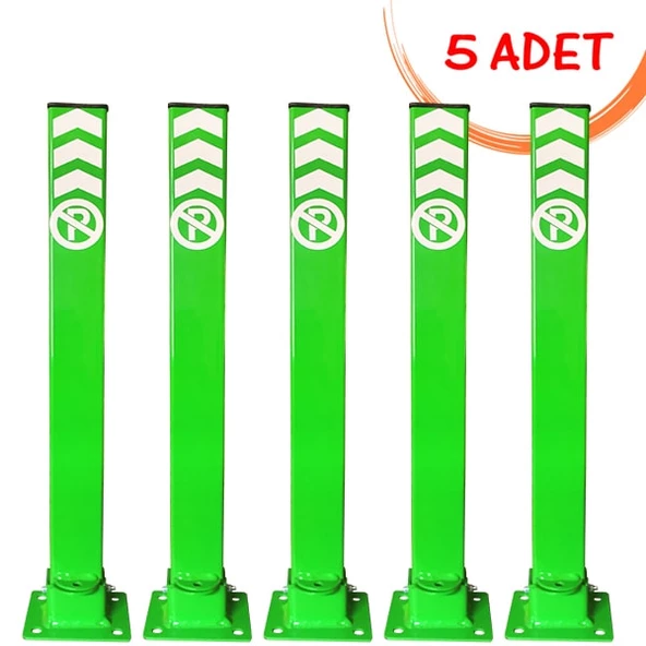 Kilitli Otopark Direği Bursa Katlanır Otopark Kilitli Yatar Park Bariyeri 60 cm (5 ADET) Yeşil - 1