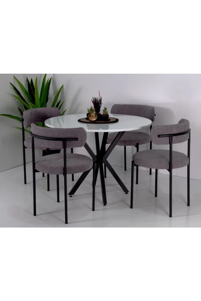 BiSandalye 6'lI Teddy Sandalye Mutfak Sandalyesi SalonCafe Restaurant Sandalyesi Siyah Ayak Sandalye